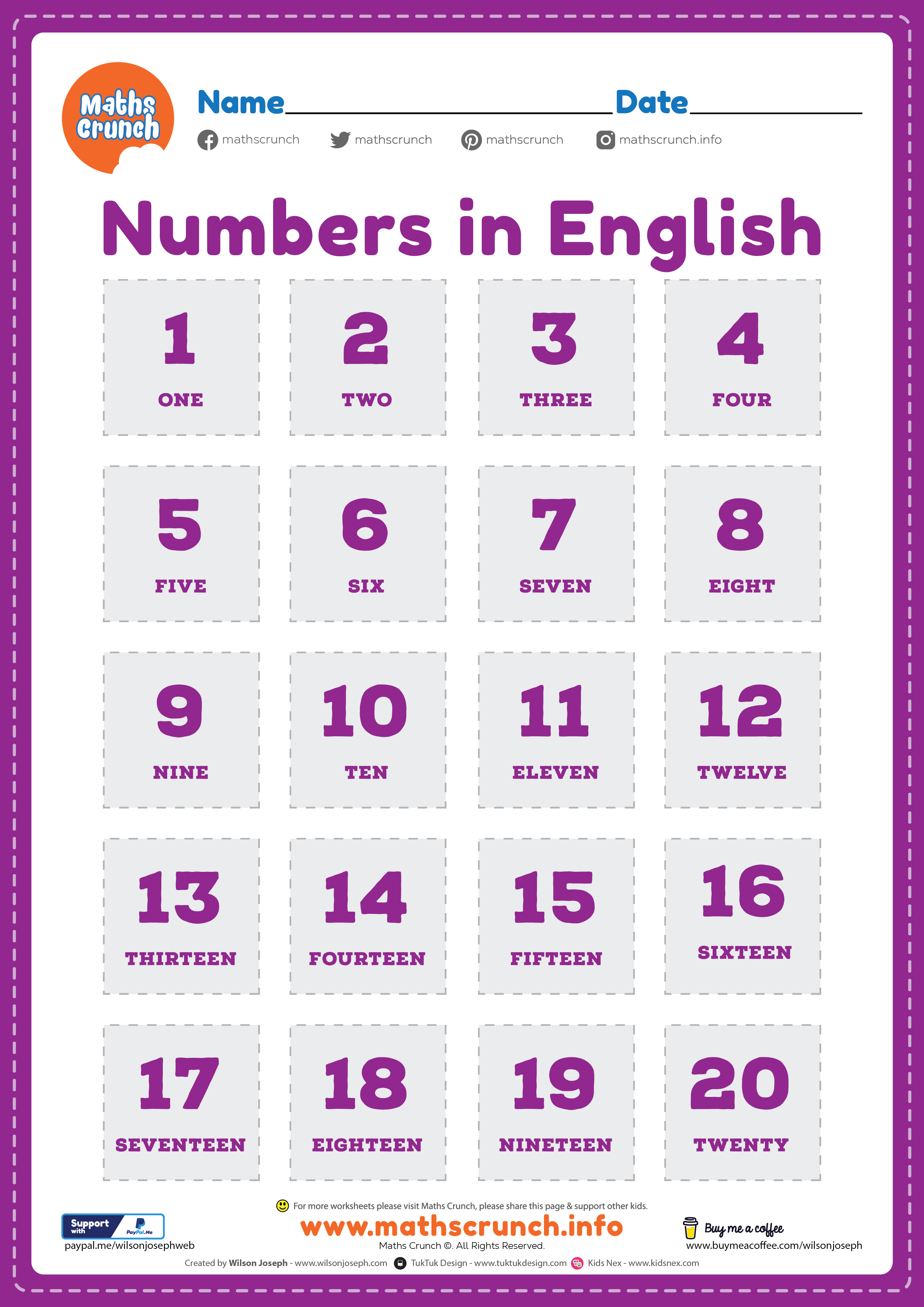 Numbers in English