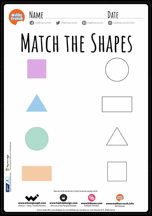 Math shapes worksheet