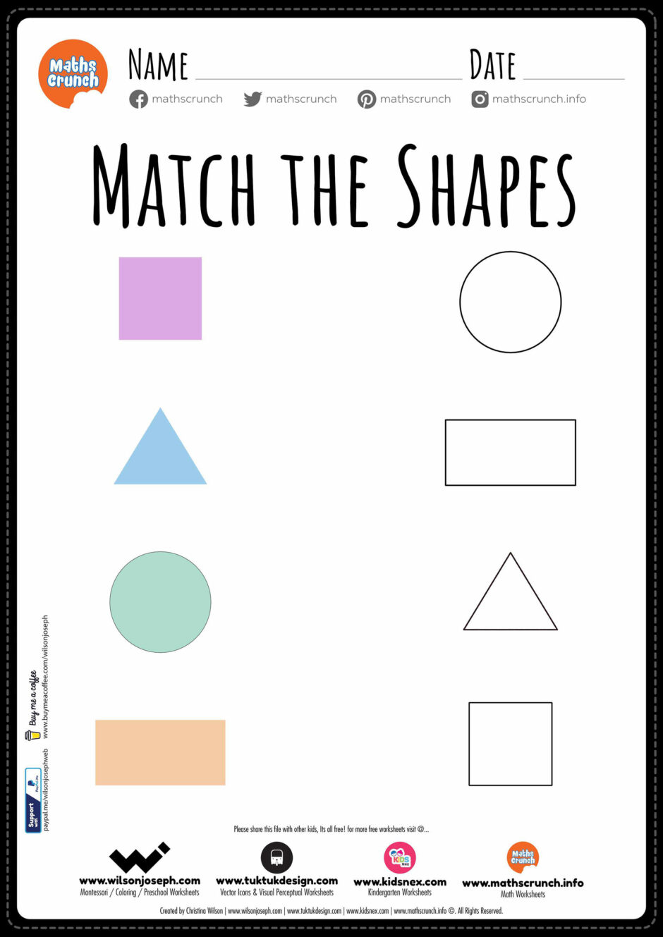 Math shapes worksheet